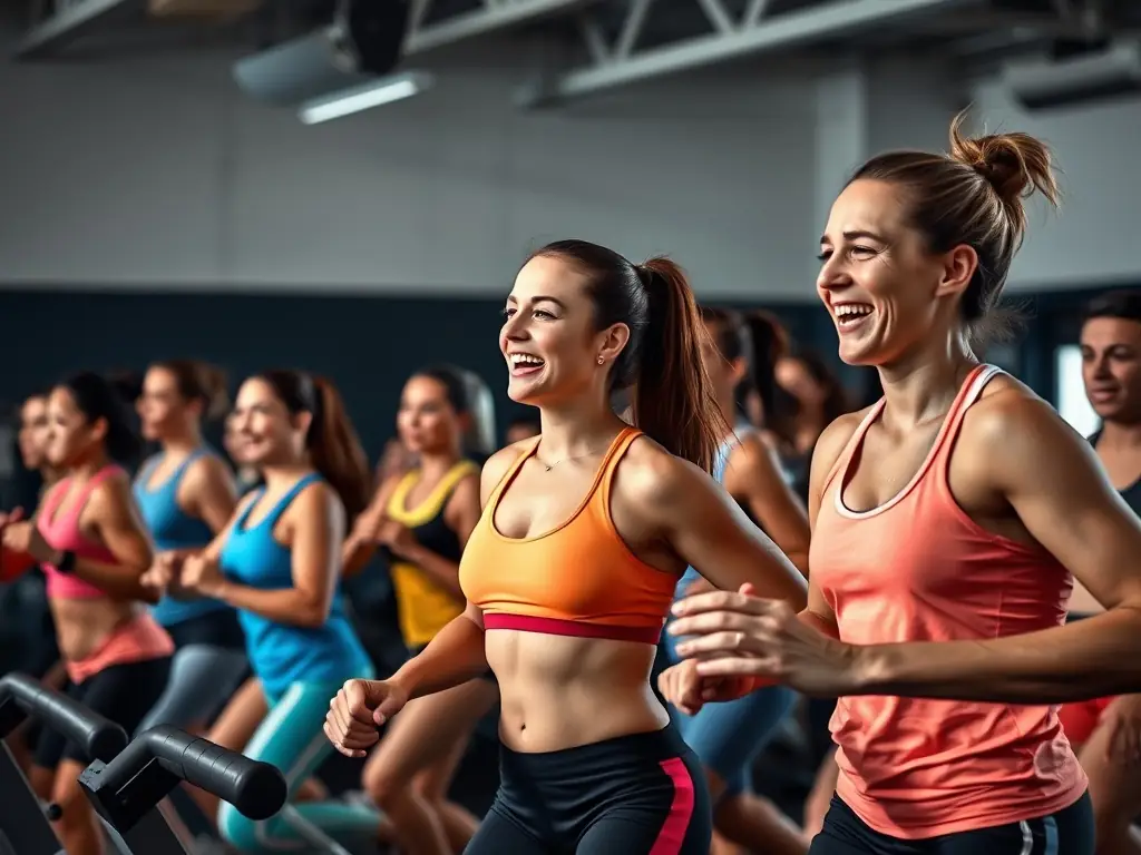 A dynamic image of adults engaged in a crossfit session at SNEVENTS-FAMILY, showcasing various exercises and the camaraderie among participants.